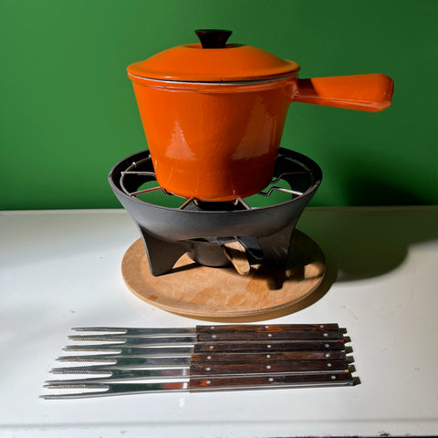 Le Creuset fonduestel in originele doos inclusief Le Creuset fonduevorken