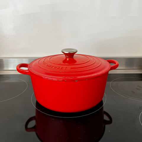 Le Creuset braadpan 24 cm oranje rood